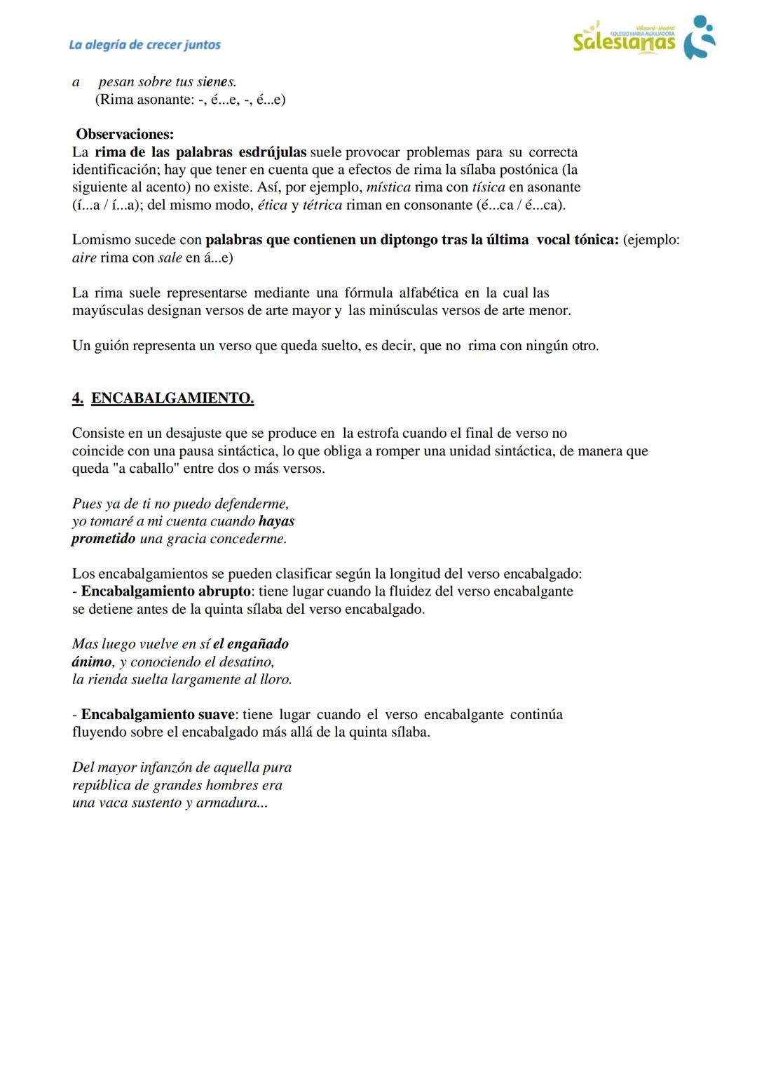 La alegria de crecer juntos
Salesianas

MÉTRICA ESPAÑOLA

1. ¿CÓMO SE MIDEN LOS VERSOS?

Se debe contar el número de sílabas que tiene cada 