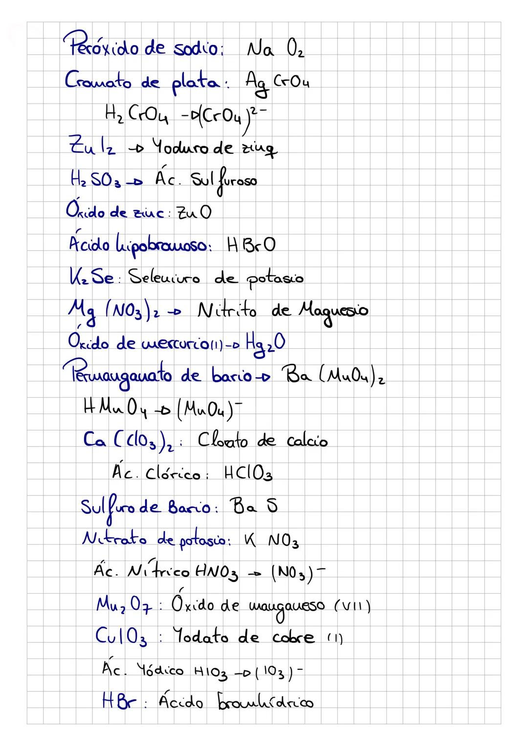 OXIDOS 0²X • X0²*
Óxido de Hierro (11) fez 03 trióxido de dikierro
-^
HIDRUROS X H^。 HX
Hidruro de Calcio Ca H₂
KH Hidruro de calcio.
Dihidr