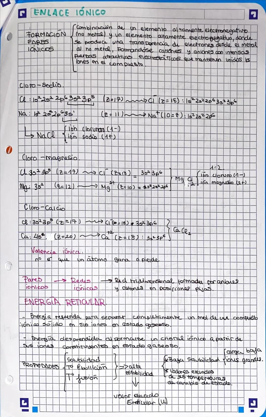 0
O
ENLACE IONICO
FORMACION
PARES
IONICOS
Cloro-sodio
Ce: 10² 25² 2p6 35² 3p²5
Na: 13 220635'
Na Cl
(combinación de
un elemento altamente el