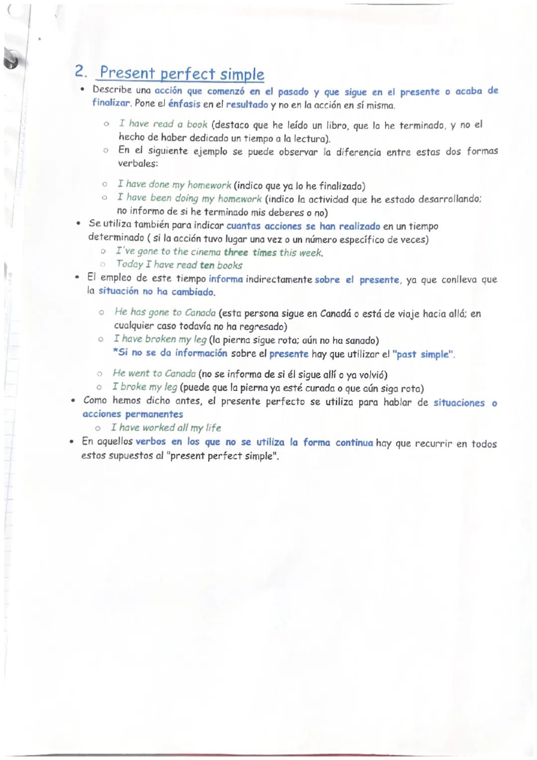 "Present perfect continuous" vs "Present
perfect"
Ambos se refieren a hechos o estados pasados que comenzaron en el pasado y siguen en el
pr