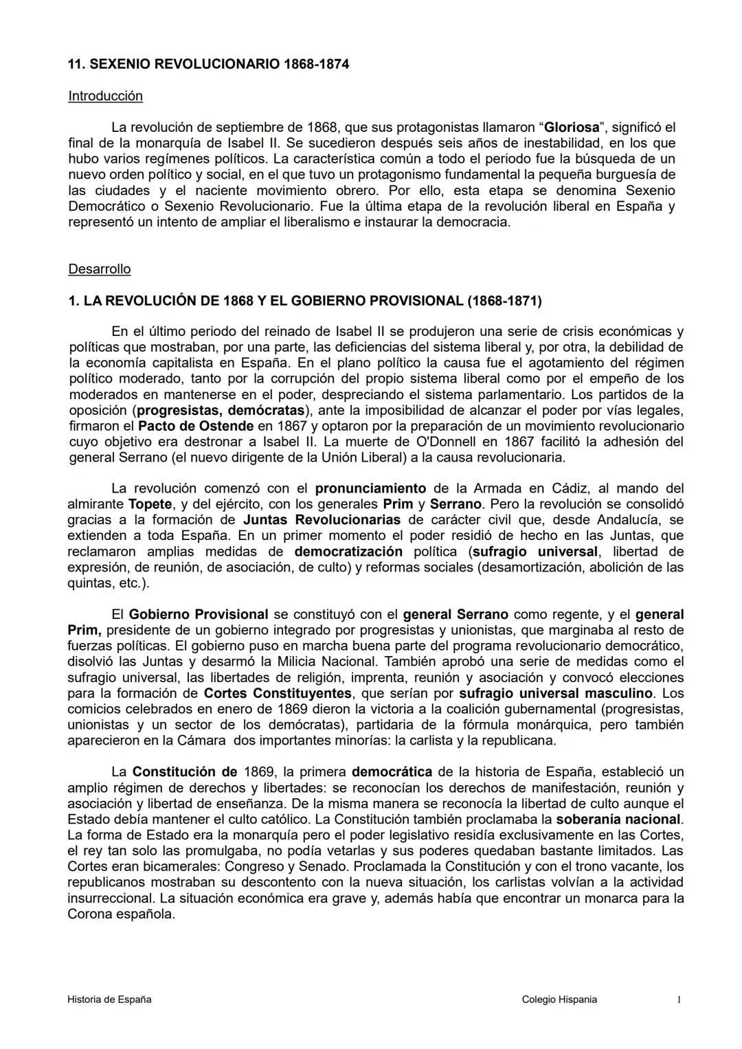 sexenio revolucionario