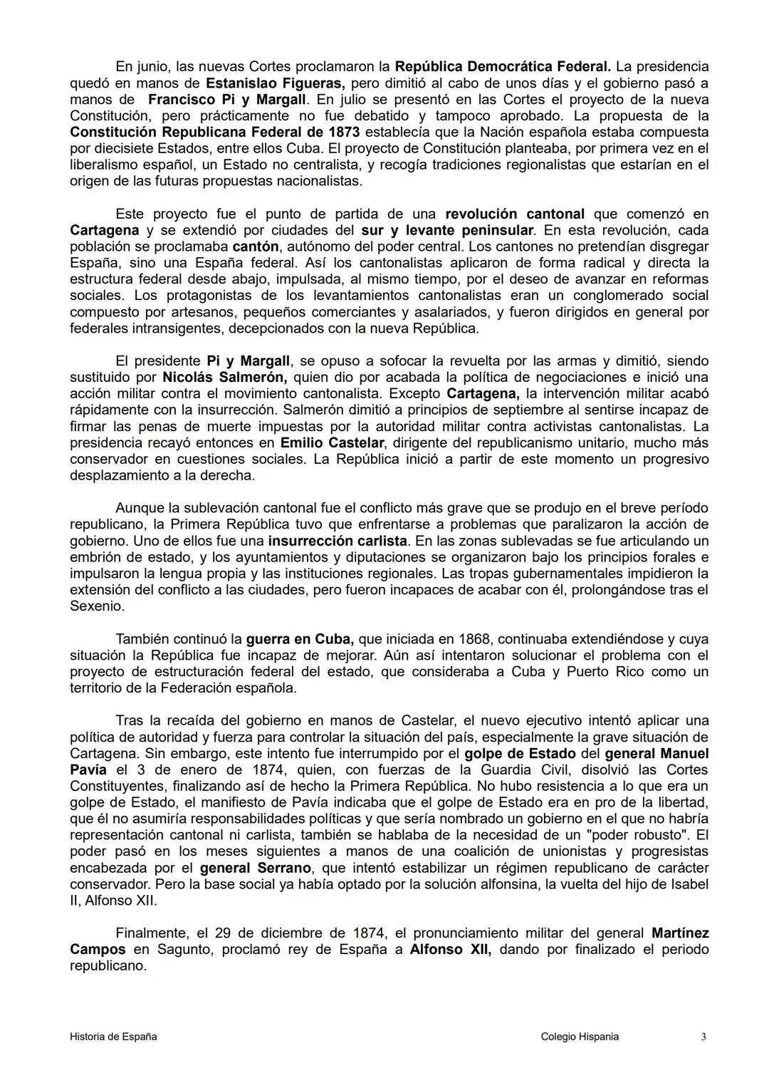 # 11. SEXENIO REVOLUCIONARIO 1868-1874

Introducción

La revolución de septiembre de 1868, que sus protagonistas llamaron "Gloriosa", signif