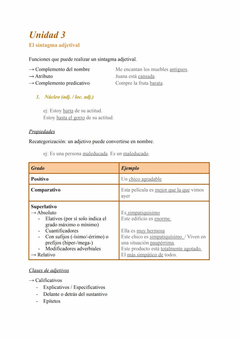 Unidad 1
Orden lineal → Sujeto + Verbo + Complemento. Puede verse alterado por dos
razones:
→ Valor enfático. Queremos dar importancia a un 