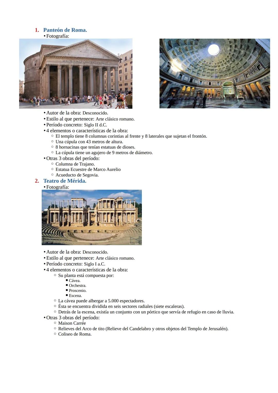 1. Panteón de Roma.
• Fotografía:
MAGRIPPALF COSTERTIV
• Autor de la obra: Desconocido.
• Estilo al que pertenece: Arte clásico romano.
• Pe