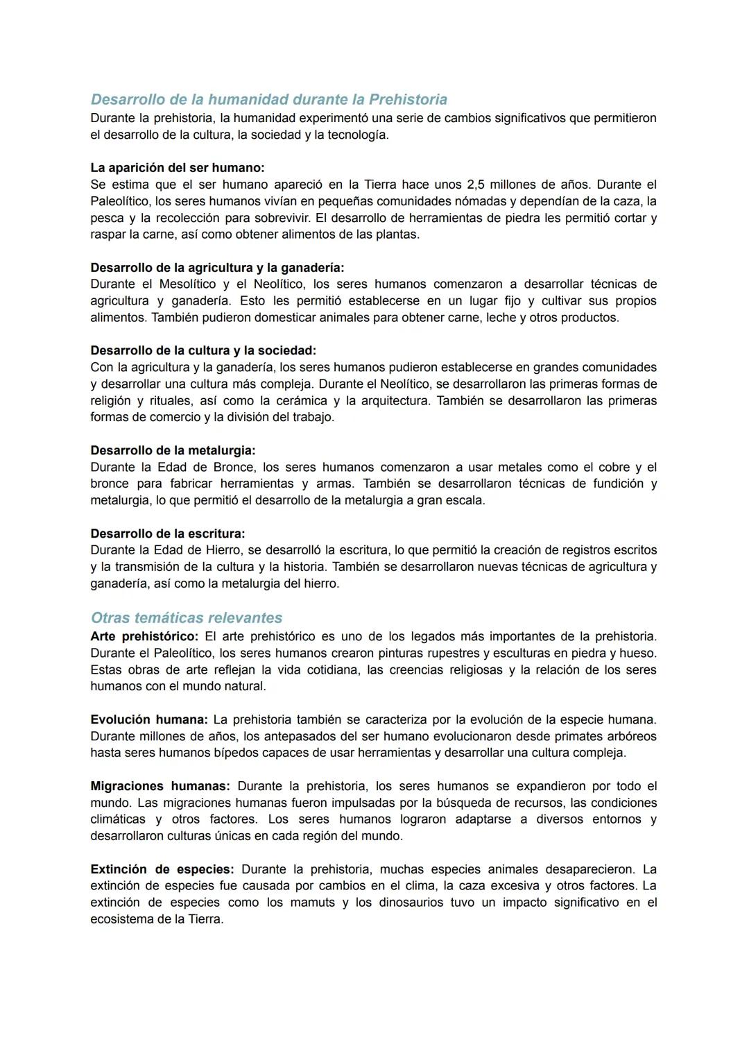 Introducción

# Prehistoria

La prehistoria es la etapa más antigua de la historia de la humanidad, que comprende desde la
aparición del hom