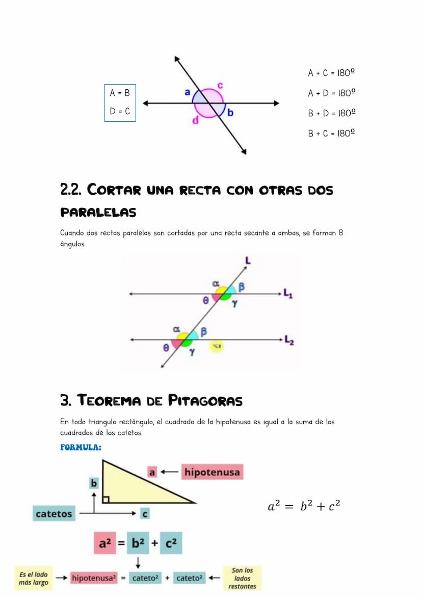 Resumen Unidad 7
AREAS Y
PERIMETROS
1. Lugares geométricos
1.1. Mediatriz de un segmento
1.2. Bisectriz de un ángulo
2. Ángulos
2.1. Cortars