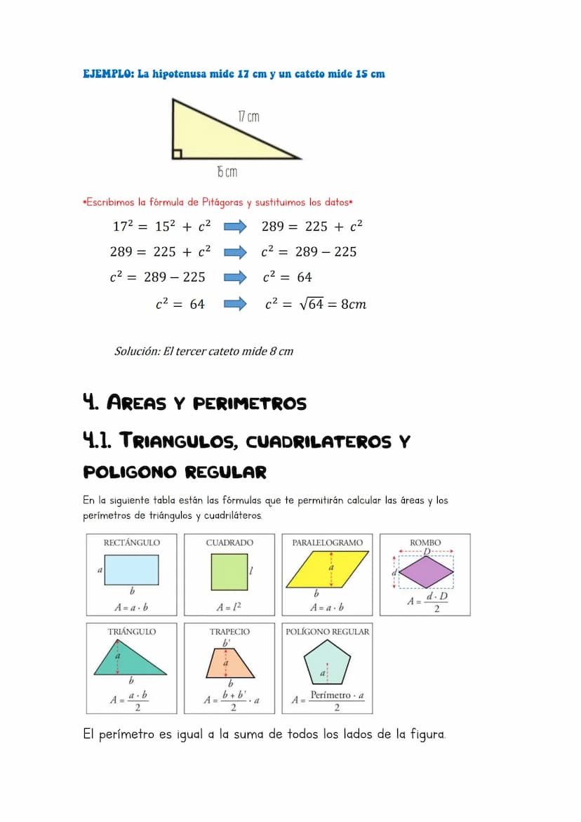Resumen Unidad 7
AREAS Y
PERIMETROS
1. Lugares geométricos
1.1. Mediatriz de un segmento
1.2. Bisectriz de un ángulo
2. Ángulos
2.1. Cortars