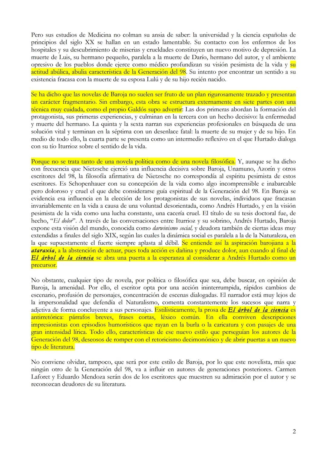 # El árbol de la ciencia de Pío Baroja

A7. Comente los aspectos más relevantes de la obra española que haya leído escrita entre 1900 y 1939