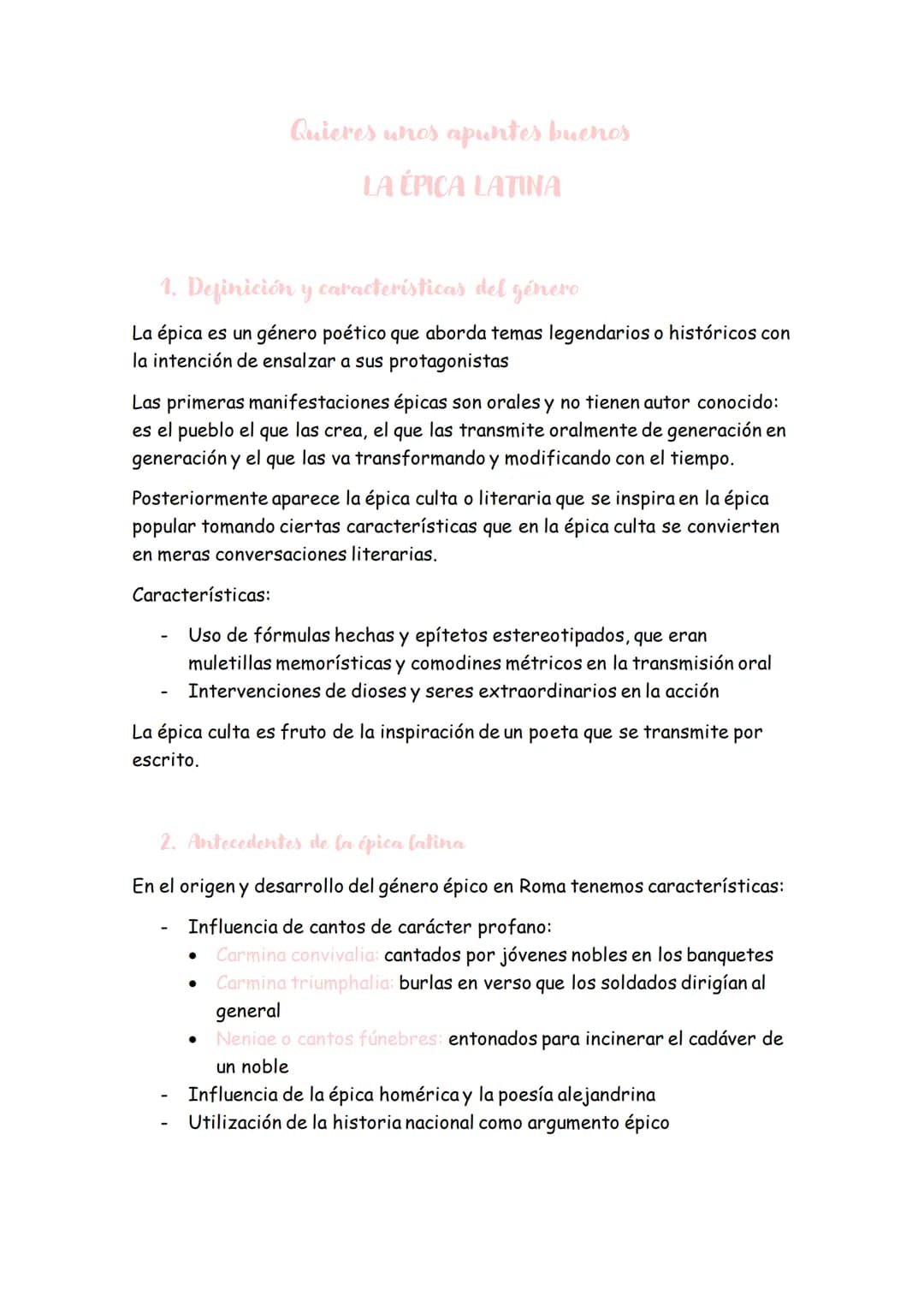 1. Definición y características del género
La épica es un género poético que aborda temas legendarios o históricos con
la intención de ensal