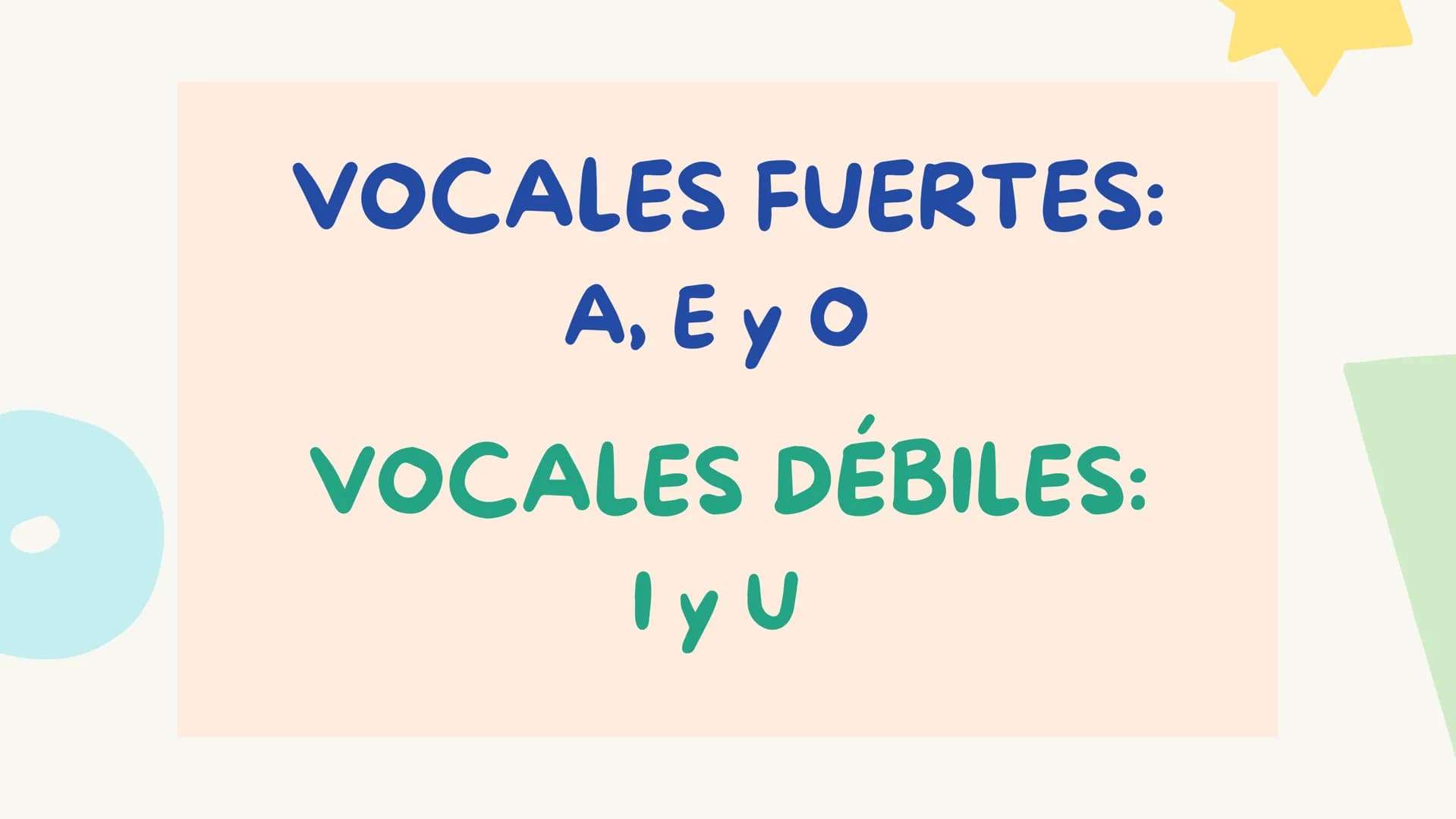 50
96
DIPTONGO,
TRIPTONGOS E
HIATOS
îs
m DIPTONGOS
VOCAL DÉBIL + VOCAL
DÉBIL
VOCAL FUERTE + VOCAL
DÉBIL
VOCAL DÉBIL+ VOCAL
FUERTE
TRIPTONGOS