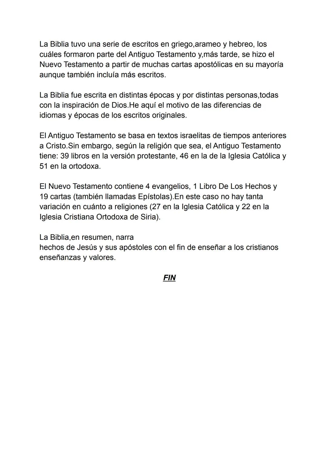 LA BIBLIA
Por:
La Biblia es el libro sagrado de los crisitanos, aunque en realidad son
varios libros reunidos en 1, su nombre significa Libr