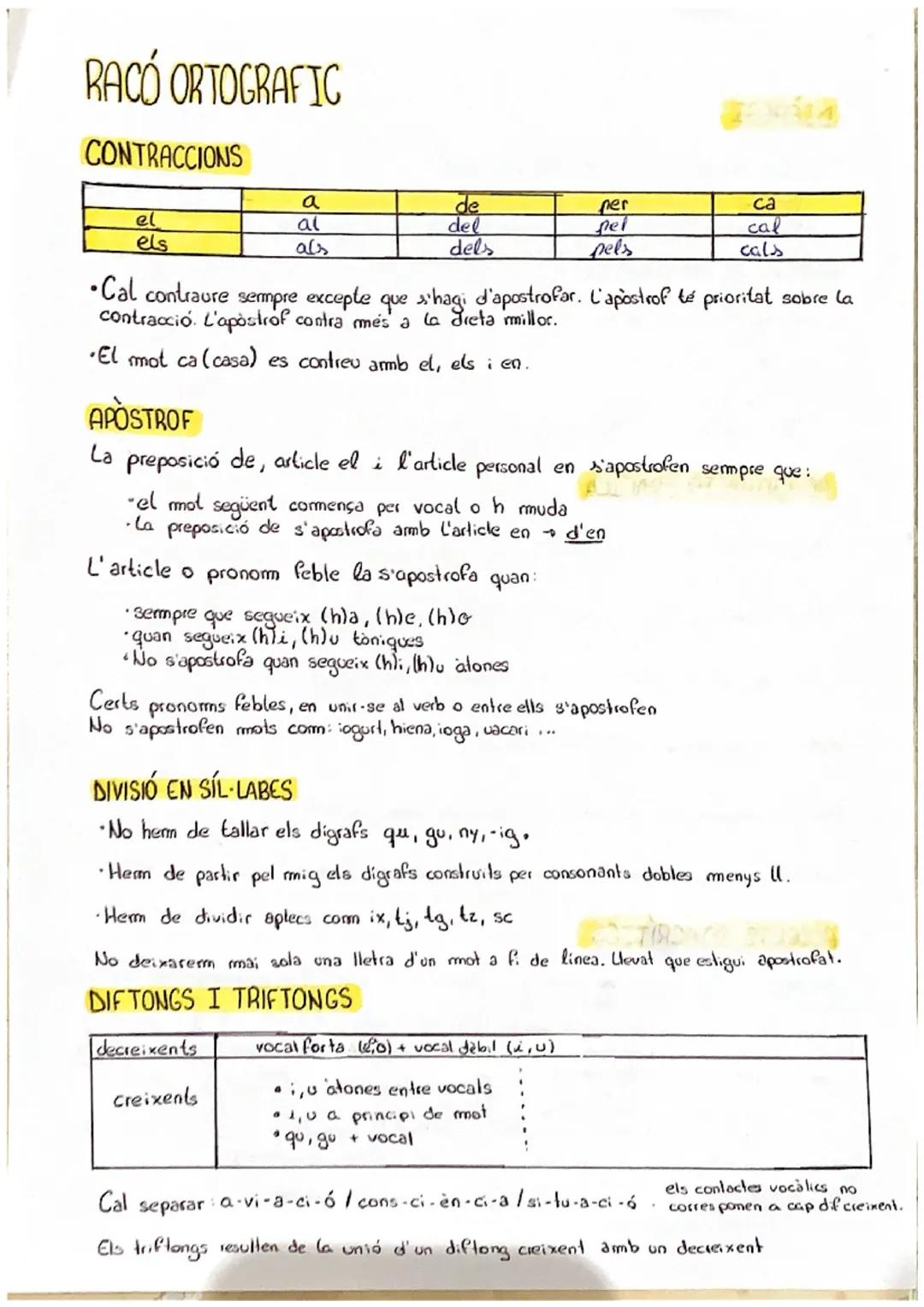 # RACÓ ORTOGRAFIC

CONTRACCIONS
|   | a | de | per | ca |
| --- | --- | --- | --- | --- |
| el | al | del | per | cal |
| els | als | dels |