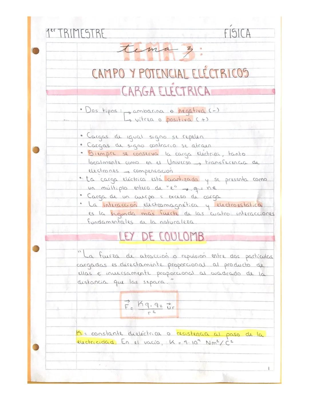 APUNTES DE CAMPO Y POTENCIALES ELÉCTRICOS