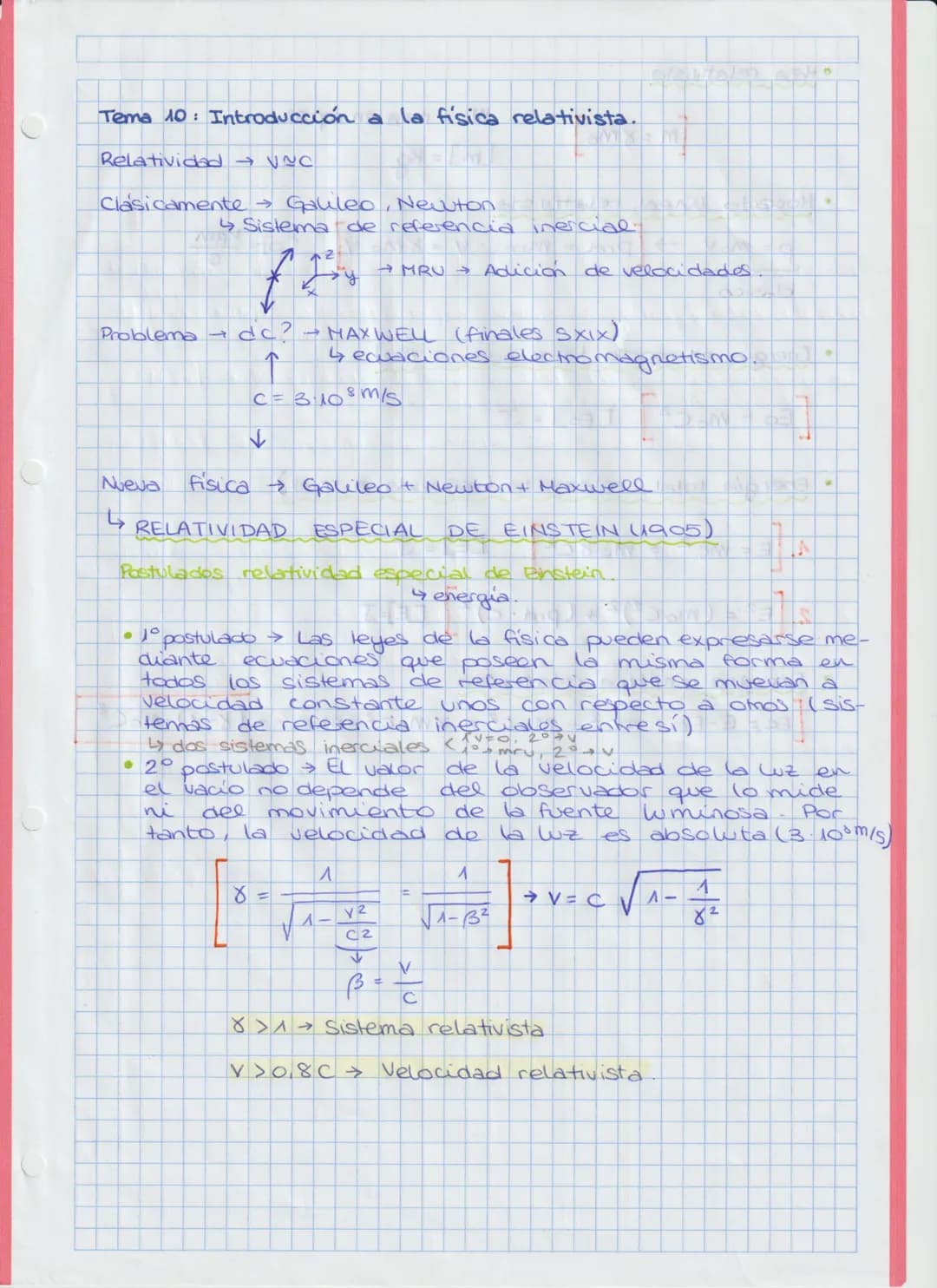 TEMAS 9 y 10. FÍSICA CUÁNTICA Y RELATIVISTA
FORMULARIO
P=Nfot. $\frac{Ex}{t}$ I=Nfot $\frac{Ex}{St}$
TEMA 9. FÍSICA CUÁNTICA
La f a partir d