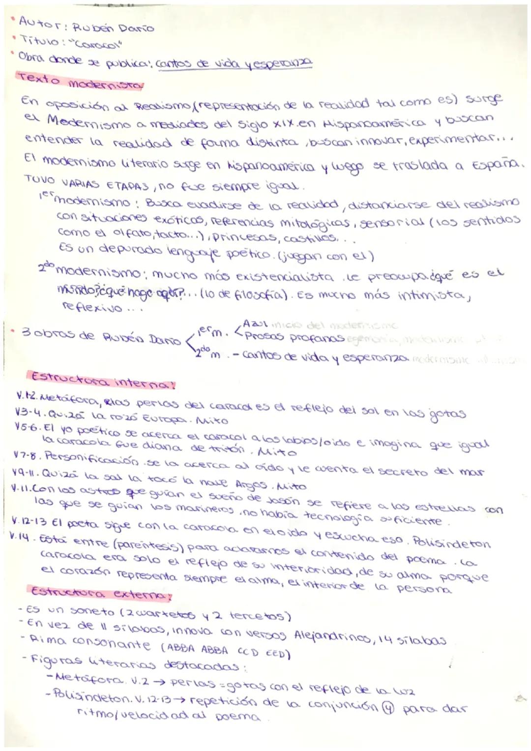 Análisis de 'Caracol' por Rubén Darío: Estructura, Contexto y Evolución del Modernismo