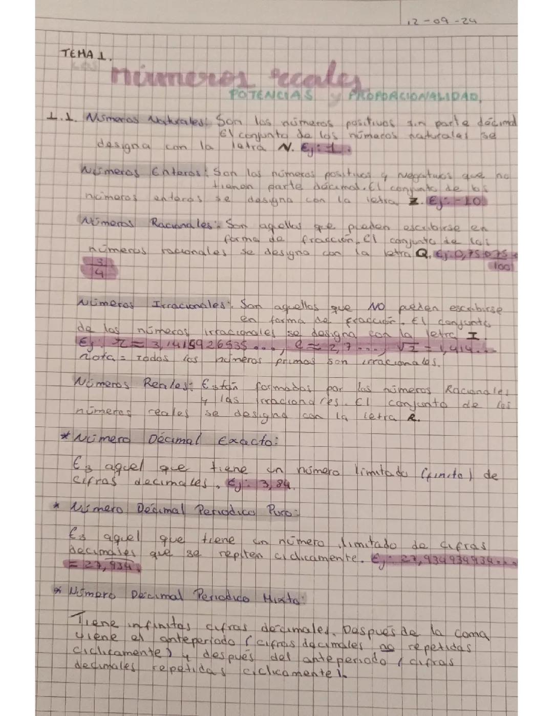 Los números racionales, potencias y proporcionalidad 