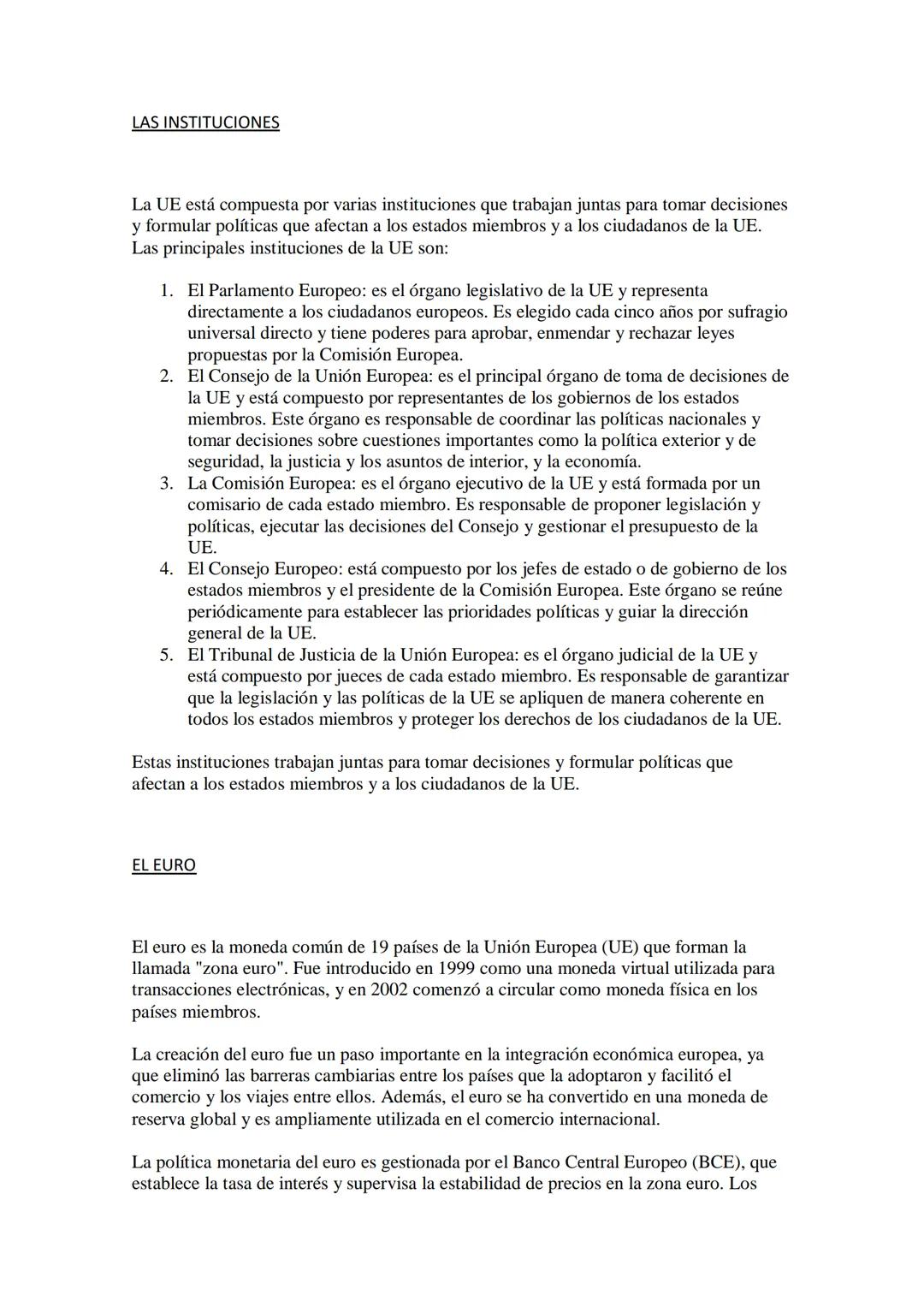 # LA UNIÓN EUROPEA (EU)

La Unión Europea (UE) es una organización política y económica compuesta por 27
países europeos que trabajan juntos