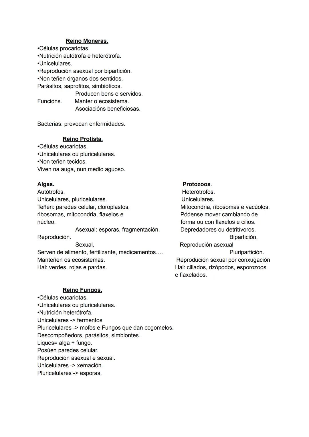 Explorando los Reinos Moneras, Fungos, y Protistas