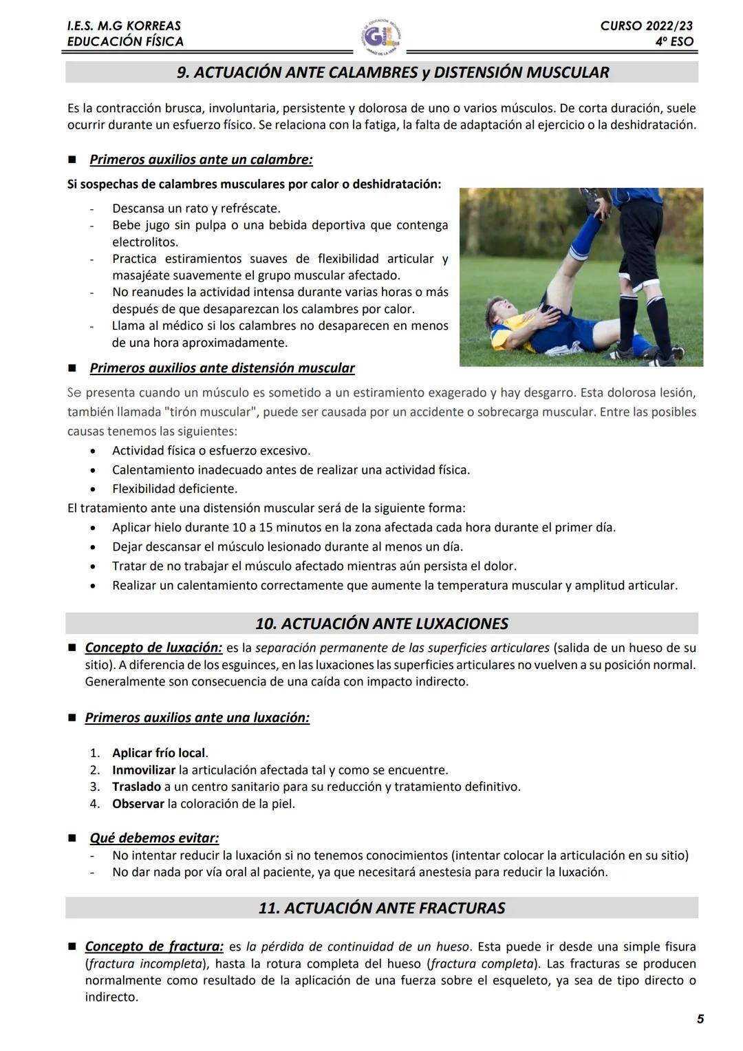 I.E.S. M.G KORREAS
EDUCACIÓN FÍSICA
1. QUÉ SON LOS PRIMEROS AUXILIOS
El conjunto de actuaciones y técnicas que permiten la atención inmediat