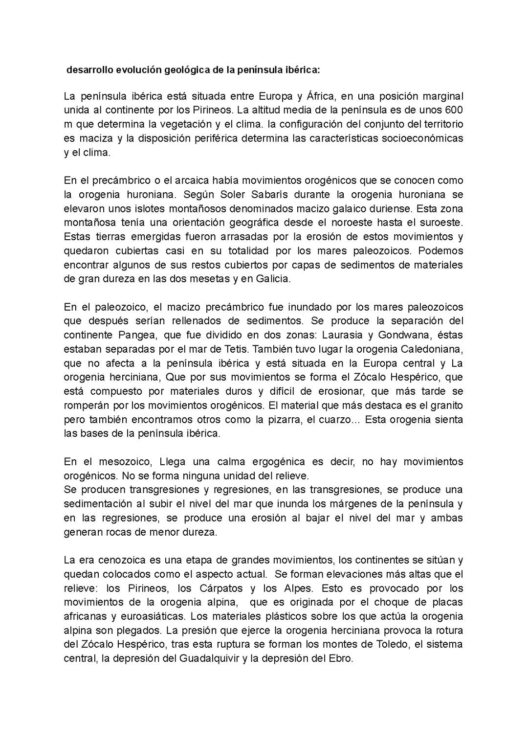 Evolución geológica 