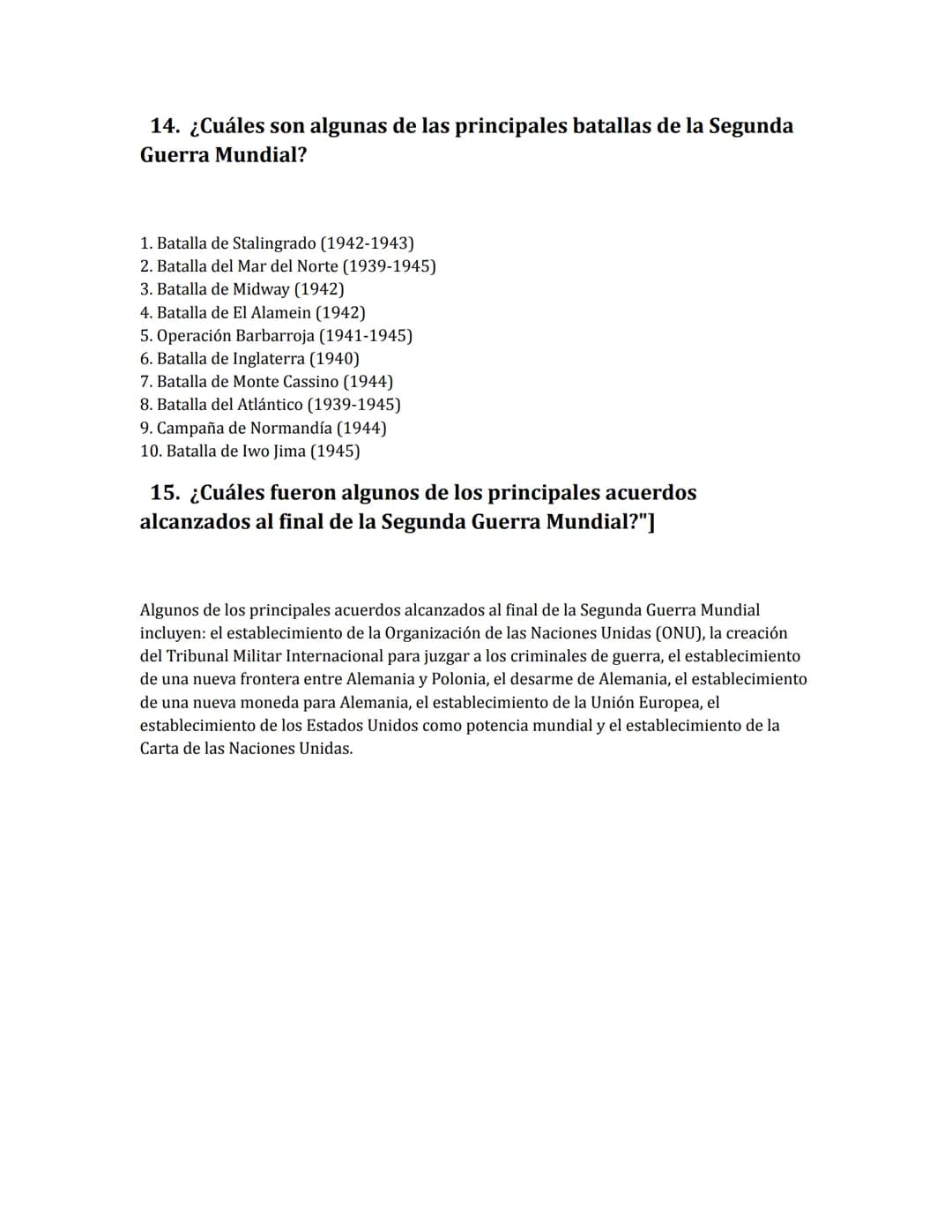 Ejercicio La Segunda Guerra Mundial
1.
¿Cuáles eran los principales bandos en la Segunda Guerra Mundial?
Los principales bandos en la Segund