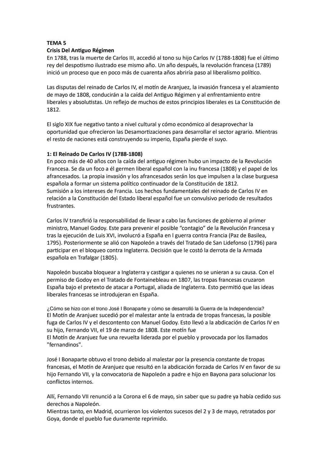 Tema 5. Crisis del antiguo régimen .