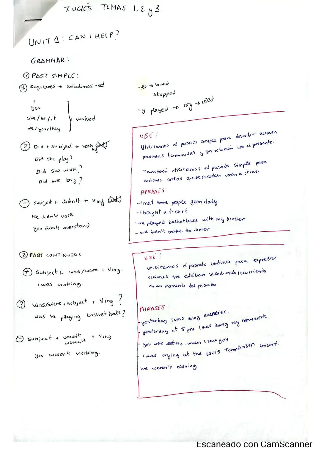 UNIT 1: CAN I HELP?
GRAMMAR:
PAST SIMPLE:
(7) Regulares cuñadimos-ed
1
you
INGLES TEMAS
she/he/it
we/ your they
Did + Subject + verb
verb
Di