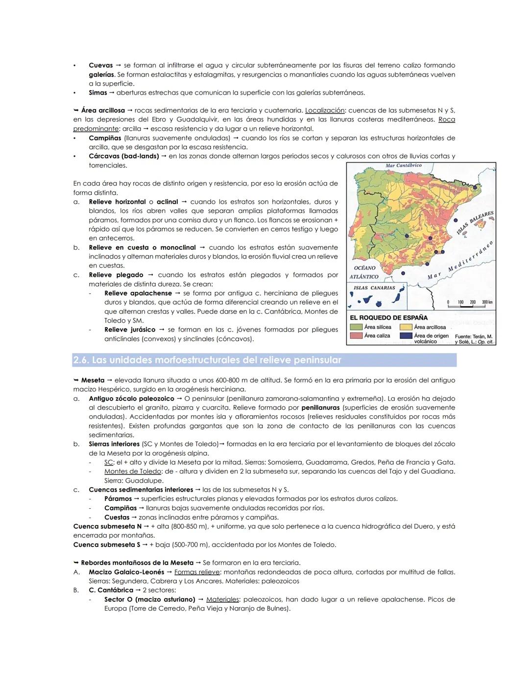 TEMA 1:
EL ESPACIO GEOGRÁFICO ESPAÑOL. LA DIVERSIDAD GEOMORFOLÓFICA.
2. EL RELIEVE PENINSULAR
2.1. El relieve terrestre
Relieve conjunto de 