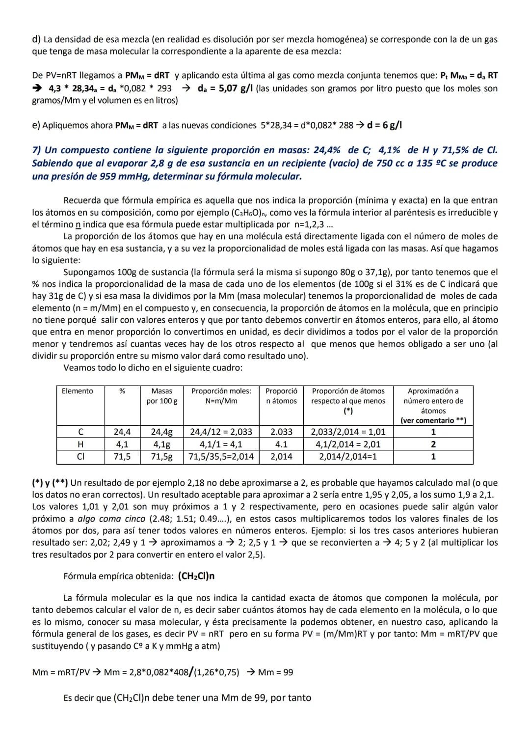 REPASO
CÁLCULO BÁSICO EN QUÍMICA
EJERCICIOS DE 1º DE BACHILLERATO RESUELTOS Y COMENTADOS
MATERIA, GASES Y DISOLUCIONES (ejercicios 1 al 16) 