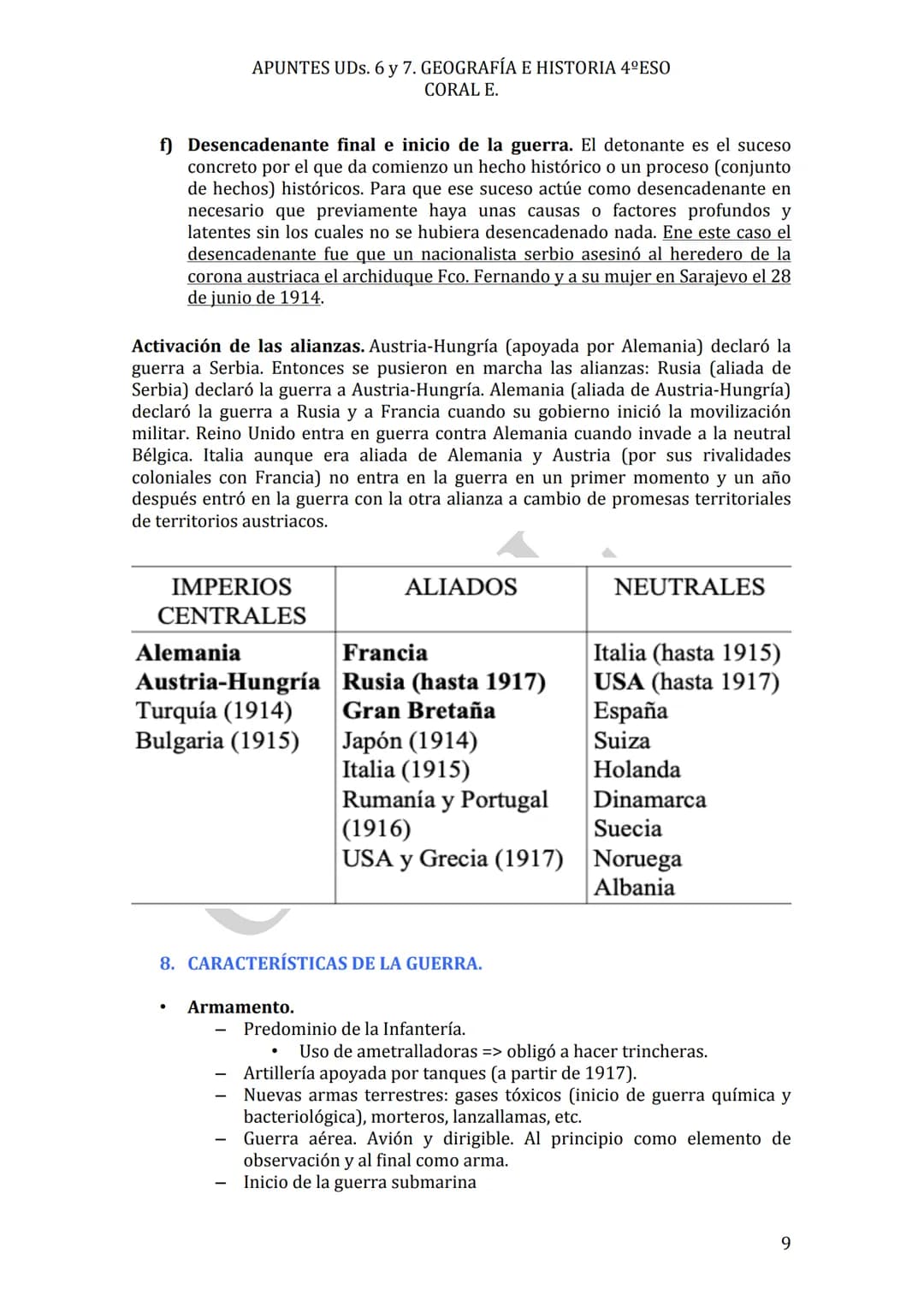 APUNTES UDs. 6 y 7. GEOGRAFÍA E HISTORIA 4ºESO
CORAL E.
Uds. 6 y 7
IMPERIALISMO.
Y I
GUERRA MUNDIAL
No son unos apuntes, son LOS apuntes.
CO