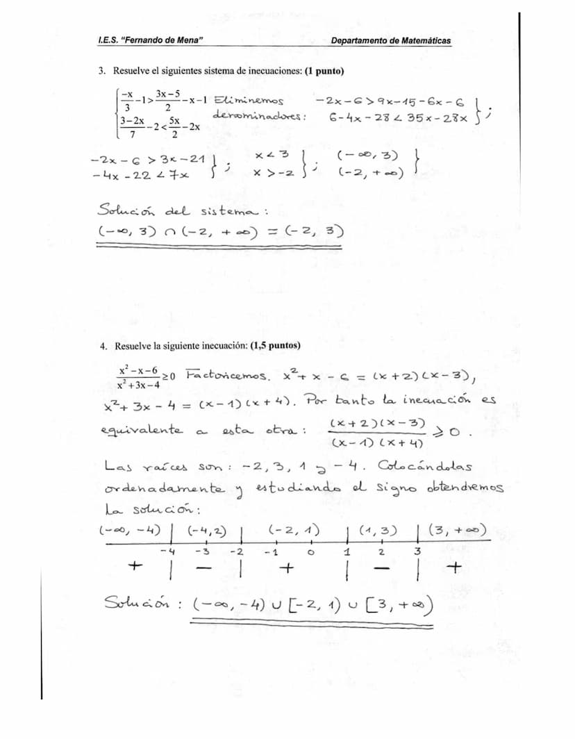 I.E.S. "Fernando de Mena"
Examen de Matemáticas I
Apellidos:
Nombre:
b)
X =
1. Resuelve las siguientes ecuaciones: (3 puntos, 1 por apartado