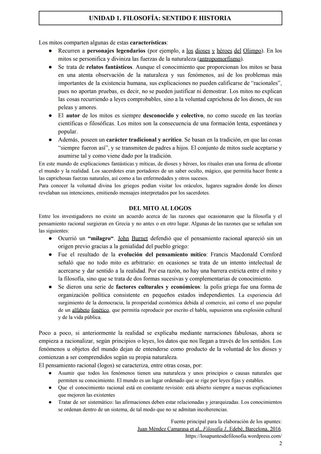 UNIDAD 1. FILOSOFÍA: SENTIDO E HISTORIA
APROXIMACIÓN AL CONCEPTO DE FILOSOFÍA
¿Cómo empezó todo? ¿Cuál es el origen del universo? ¿Tendrá un