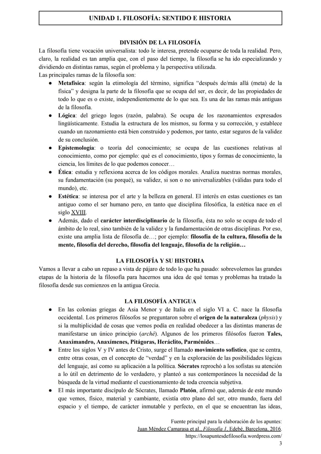 UNIDAD 1. FILOSOFÍA: SENTIDO E HISTORIA
APROXIMACIÓN AL CONCEPTO DE FILOSOFÍA
¿Cómo empezó todo? ¿Cuál es el origen del universo? ¿Tendrá un