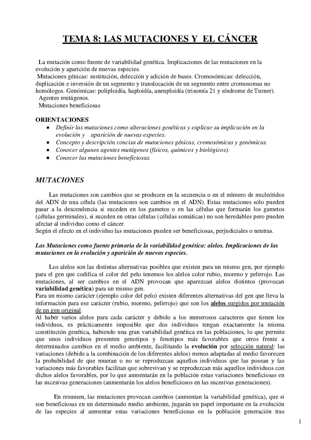 Mutaciones Genéticas y su Relación con el Cáncer