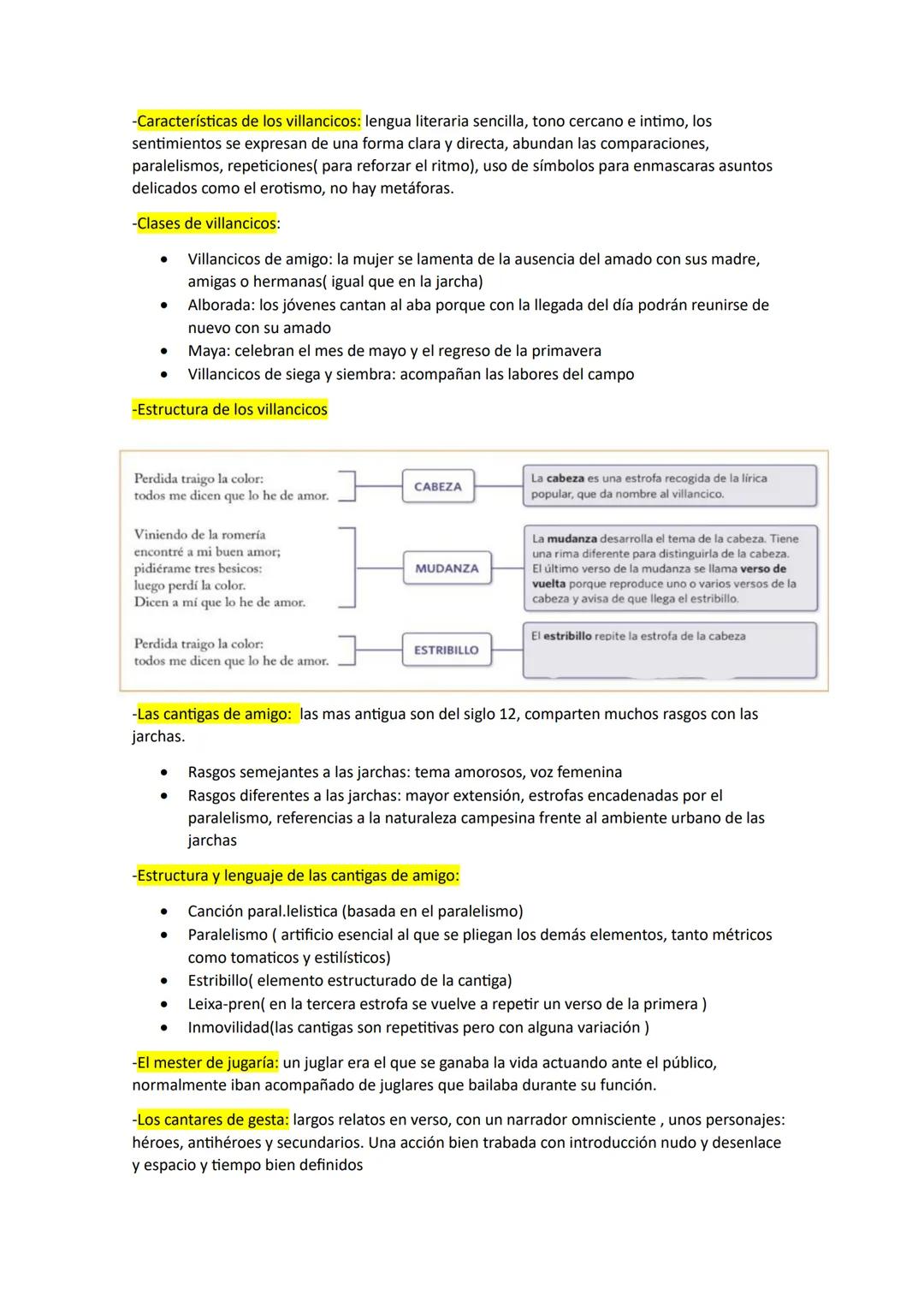 -La lirica popular castellana: lenguaje sencillo y emotivo, repeticiones y paralelismos para
favorecer la memorización, composiciones breves