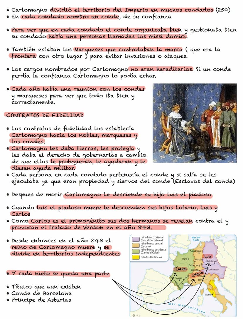 que
• El origen del imperio Carolingio sale de un pueblo germanico
desciende desde el norte que son los Francos. Ellos se establecen en
Gali
