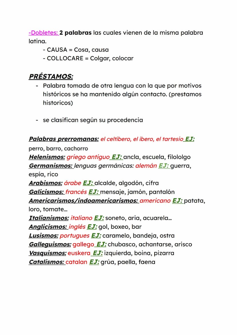 Estructura y formación de las
palabras
ESTRUCTURA
Lexemas: Contiene el significado léxico de las palabras.
(diccionario)
→ Sustantivos, adje