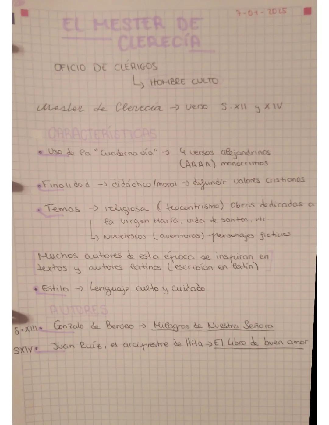 El mester de clerecía: Origen, características y principales autores