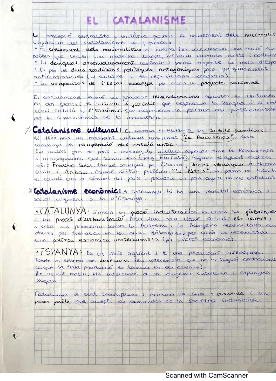 6
EL
La concepció centralista i unitaria provoca
L'aparició del
catalanisme.
va provocan:
• El creixement dels nacionalistes a Europa (es co
