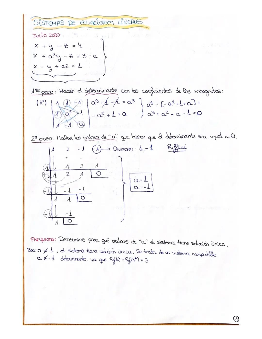 SISTEMAS DE ECUACIONES LINEALES
