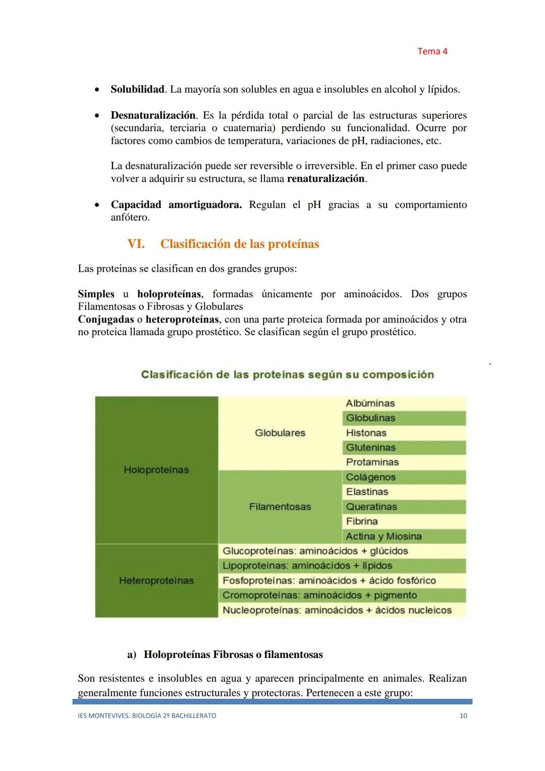 Tema 4

# TEMA 4 LAS PROTEÍNAS. ENZIMAS. VITAMINAS

## A. PROTEÍNAS

### I. Características Generales

✔ Son las biomoléculas más abundantes