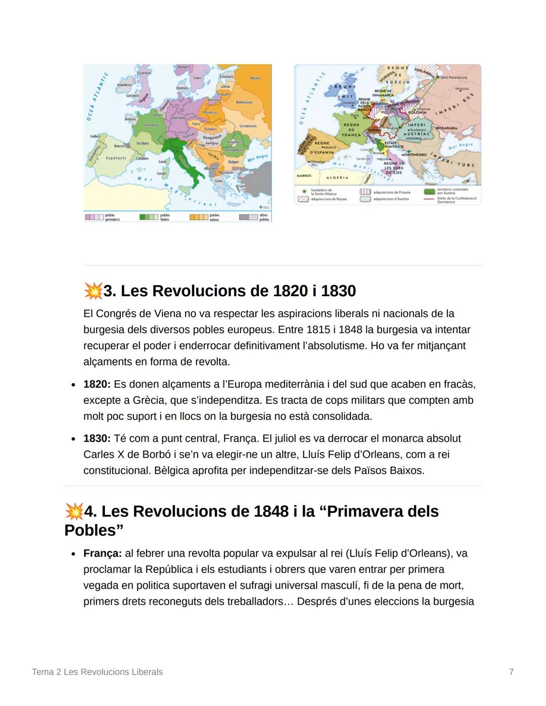 # Tema 2 Les Revolucions Liberals

1. Estats i Nacions

*   Estat: Comunitat política amb fornteres.

*   Predominants a l'Antic règim, ja q