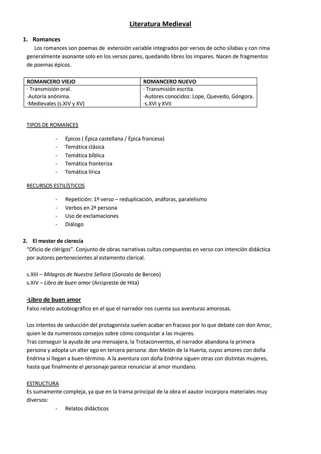 1. Romances
Los romances son poemas de extensión variable integrados por versos de ocho sílabas y con rima
generalmente asonante solo en los