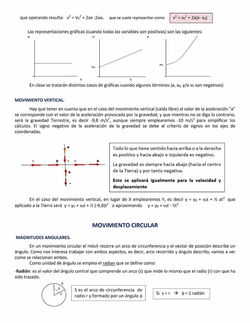 CINEMÁTICA
Como los alumnos de 1º de Bach. no han dado derivadas en el momento de iniciar la cinemática, estos apuntes son
iguales que los d