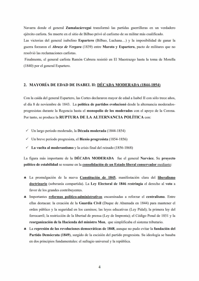 Tema 2
LA CONSTRUCCIÓN DEL ESTADO LIBERAL
EL REINADO DE ISABEL II (1833-1868)
Tres epígrafes: Regencias y problema carlista (1833-1843) - La