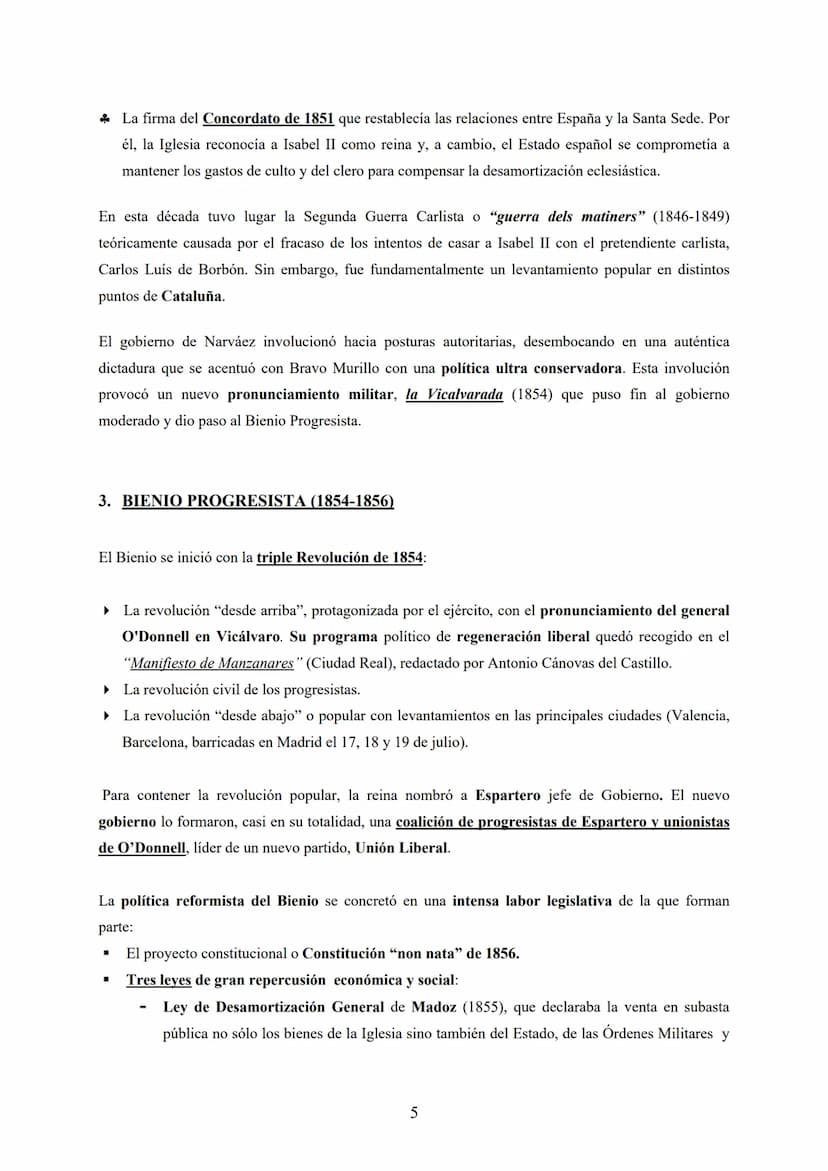 Tema 2
LA CONSTRUCCIÓN DEL ESTADO LIBERAL
EL REINADO DE ISABEL II (1833-1868)
Tres epígrafes: Regencias y problema carlista (1833-1843) - La