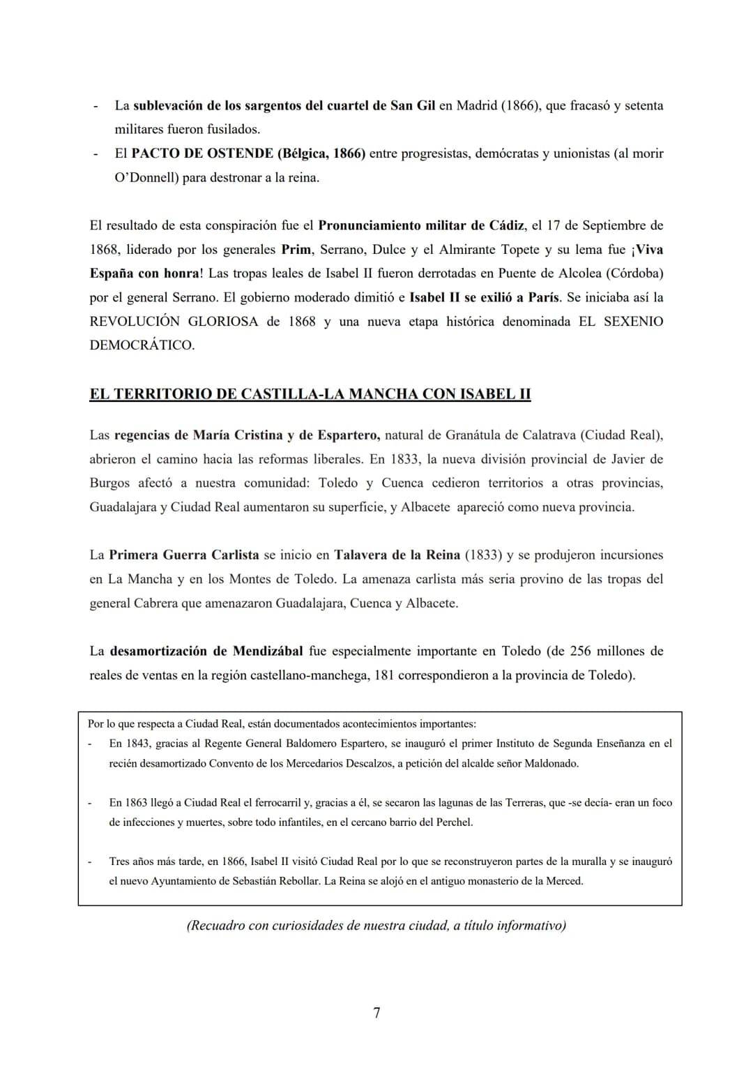 Tema 2
LA CONSTRUCCIÓN DEL ESTADO LIBERAL
EL REINADO DE ISABEL II (1833-1868)
Tres epígrafes: Regencias y problema carlista (1833-1843) - La