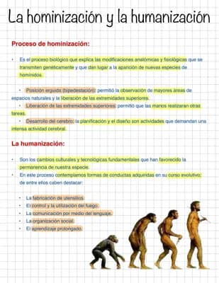 Know Hominización y humanización: proceso evolutivo y cambios culturales thumbnail