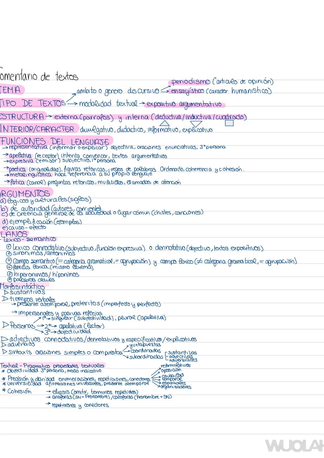 comentario de textos
ΓΕΜΑ
ambito o genero discursivo
TIPO DE TEXTOS modalidad textual → expositivo argumentativo
ESTRUCTURA → externa (parra