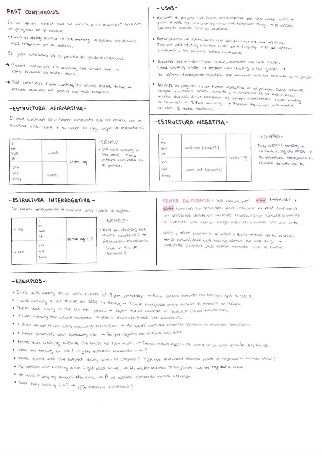 PAST CONTINUOUS
Es un tiempo
verbal que se utiliza para expresar acciones
en progreso en el pasado.
• I was studying earlier in the morning.